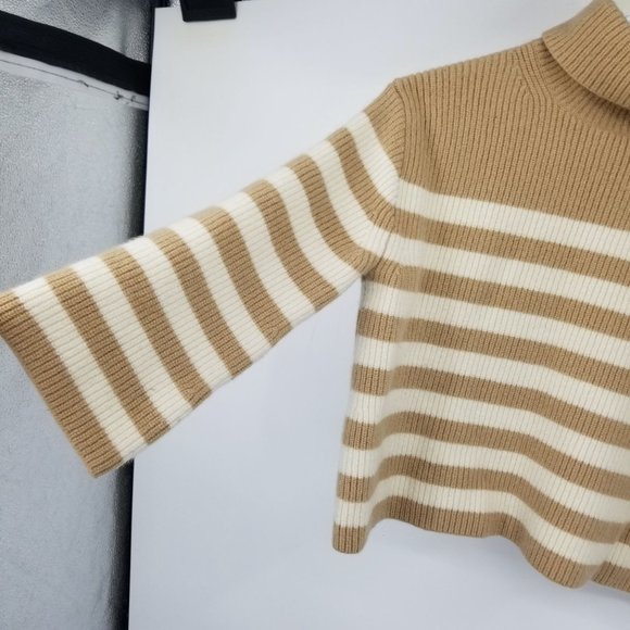 J. Crew Wool and Recycled Cashmere Relaxed Striped Turtleneck Sweater Small - Picture 2 of 10